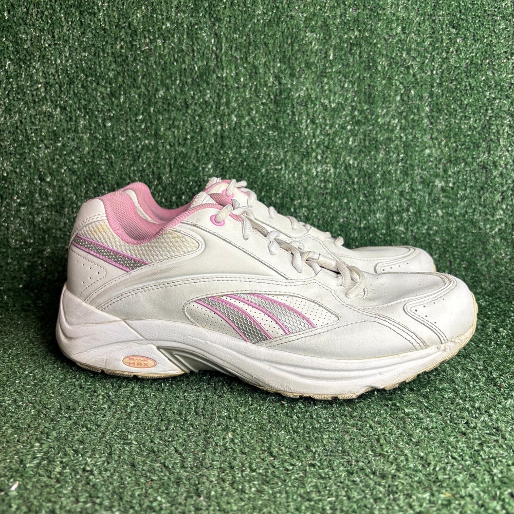 Reebok DMX Max Moving Air Cushion Walking Sneakers White Pink Womens Size 10